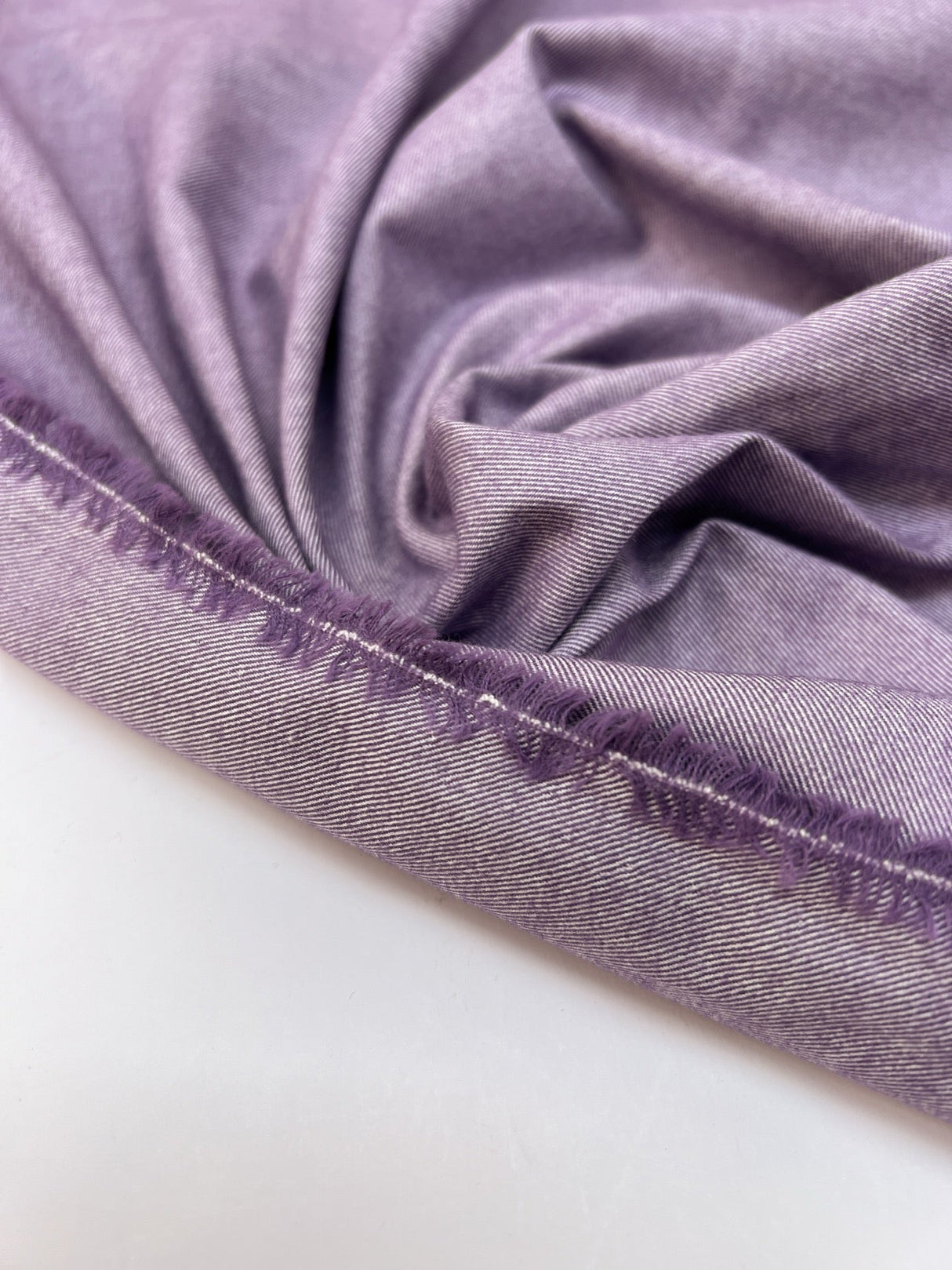 Cotton Twill Fabric White Purple