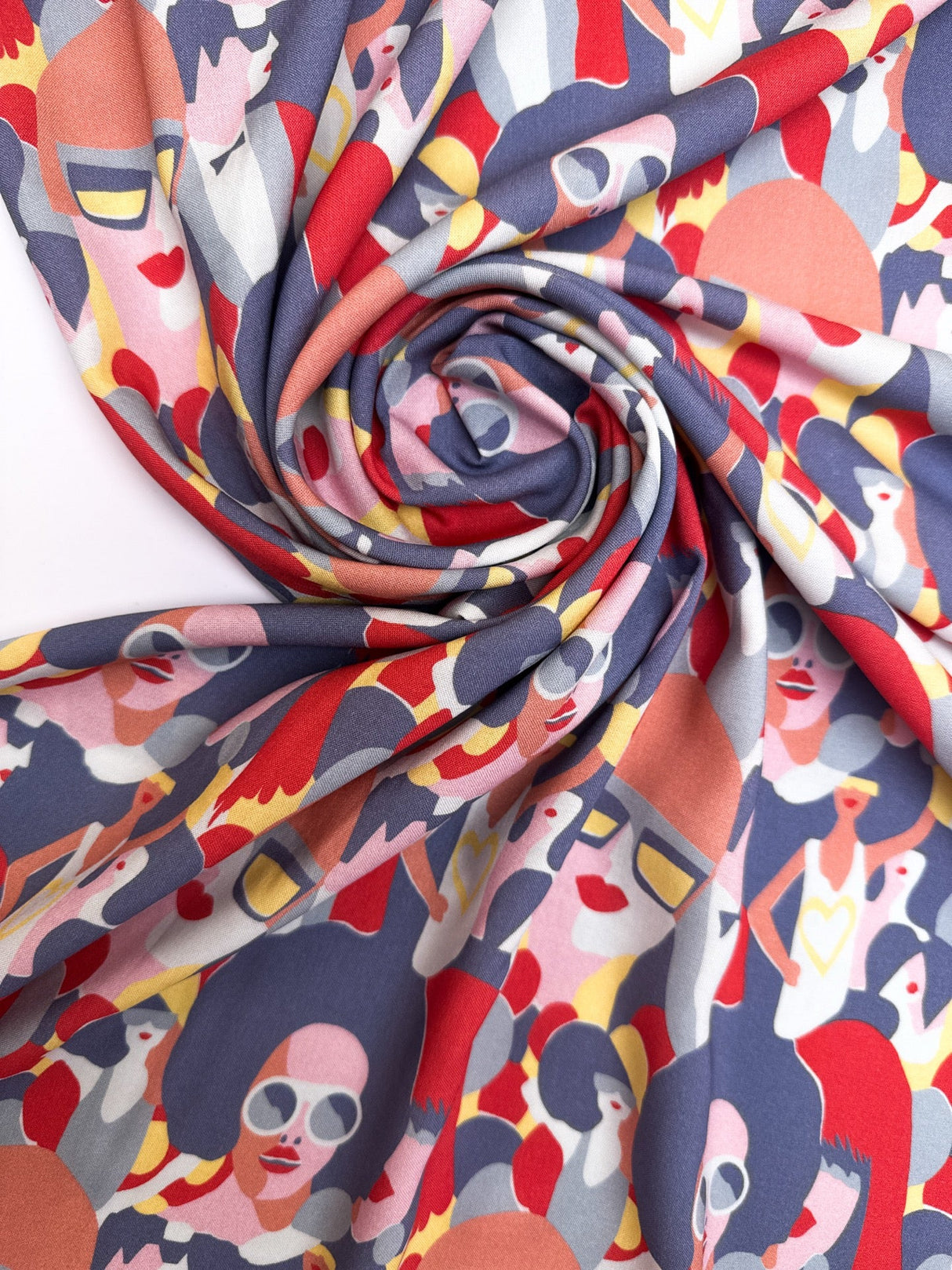 Viscose Fabric Abstract Print Multicolour