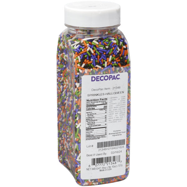 Candy Sprinkles, 26oz, Halloween Sprinkle Mix, Fancy Sprinkles in Handheld Container