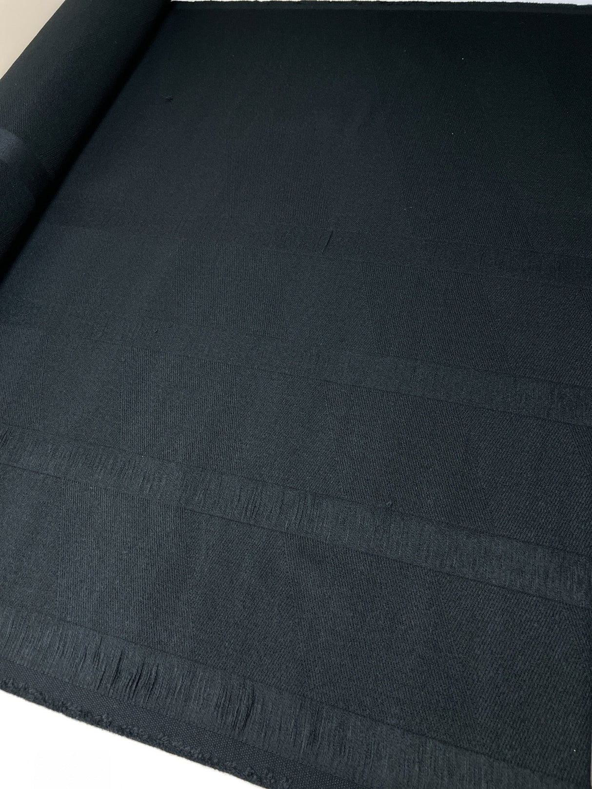 Polyester Tweed Coat Fabric Black