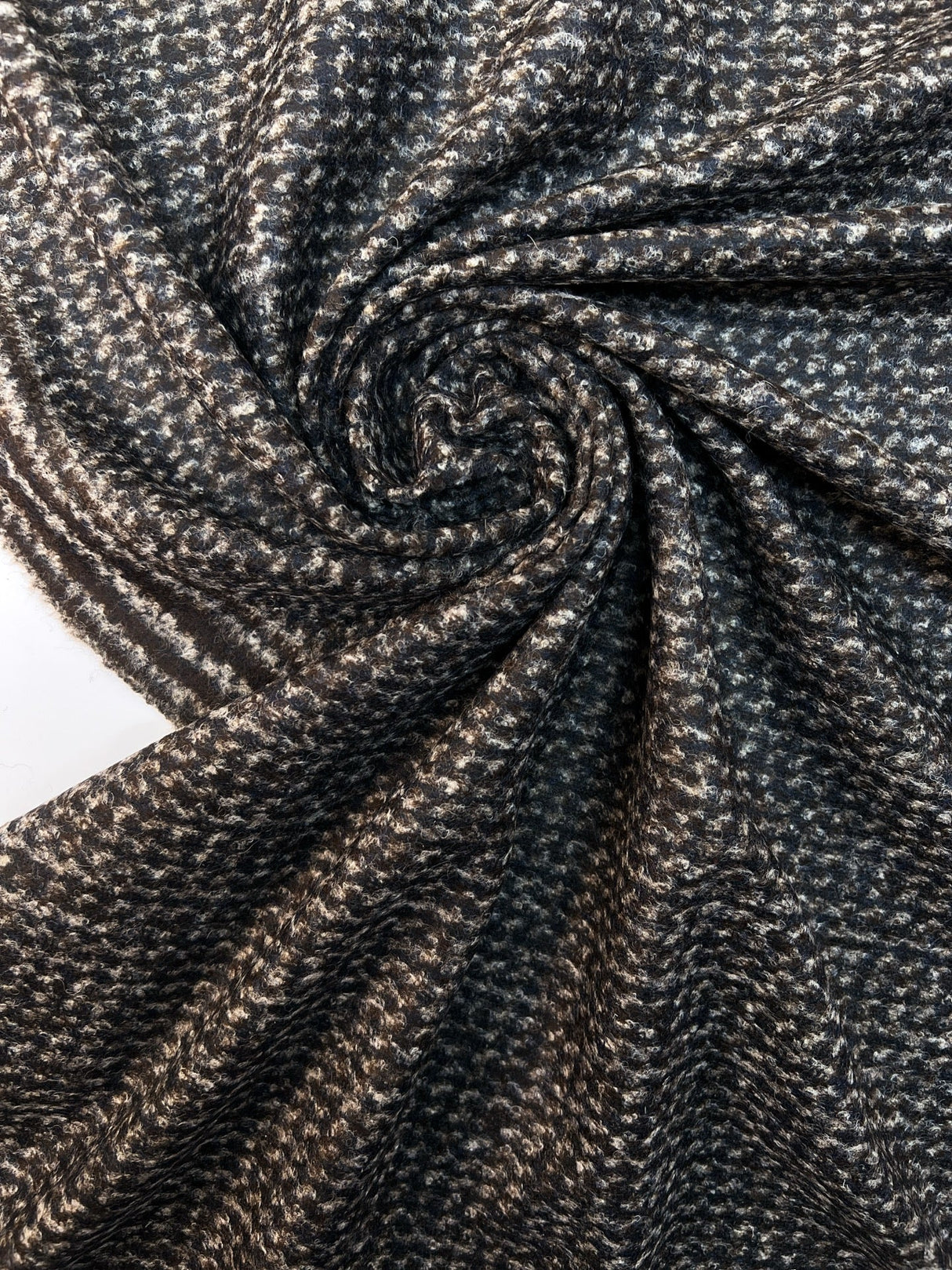 Wool Knit Abstract Shades Gray Brown Blue