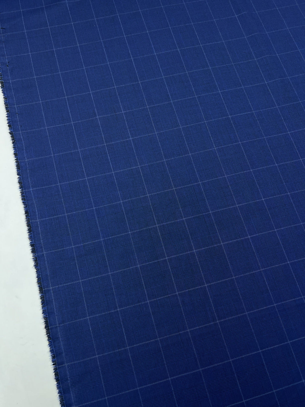 Polyamide Elastane Checked Fabric Blue Black