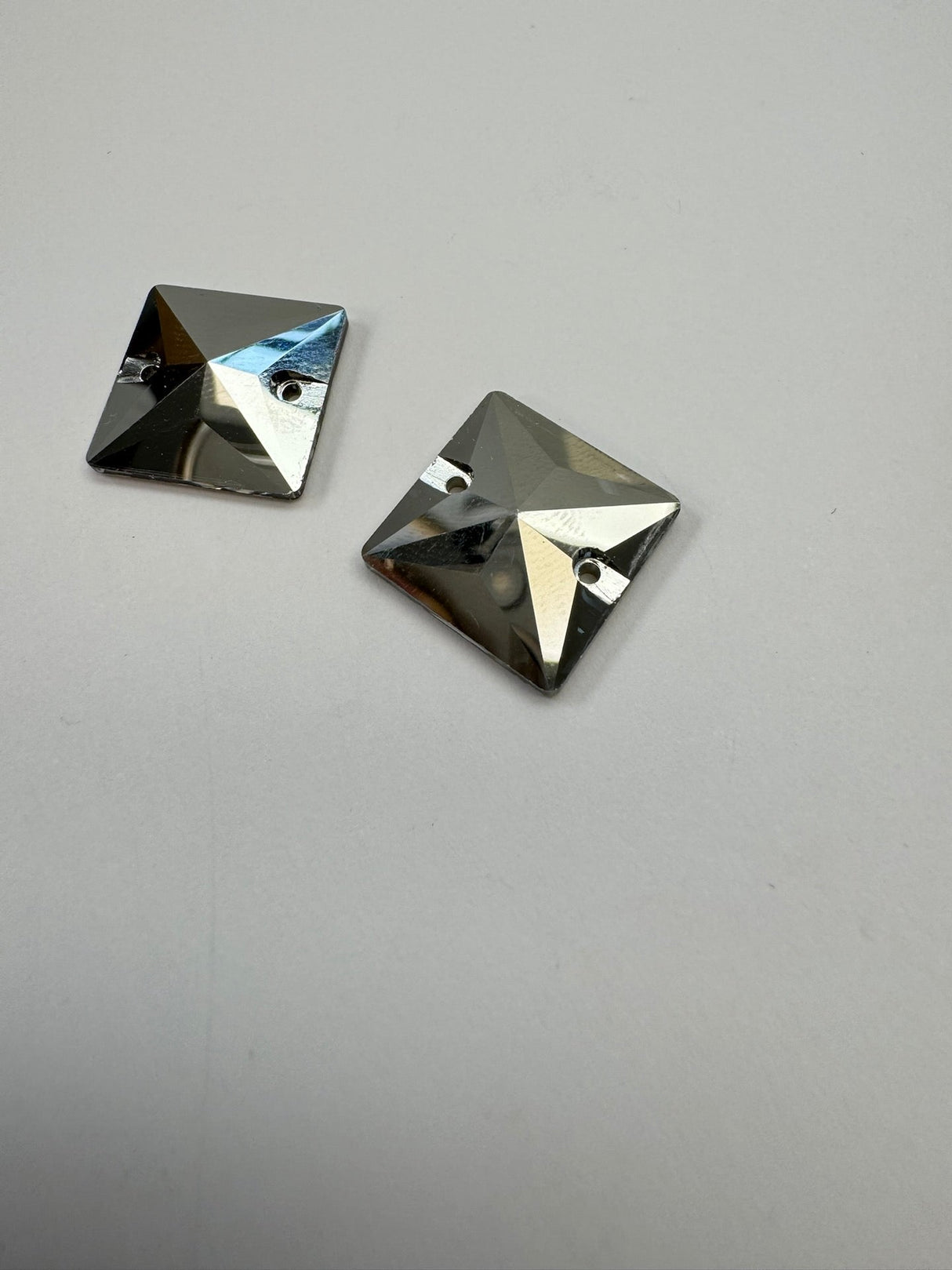 Silver Sewing Notions With Crystals