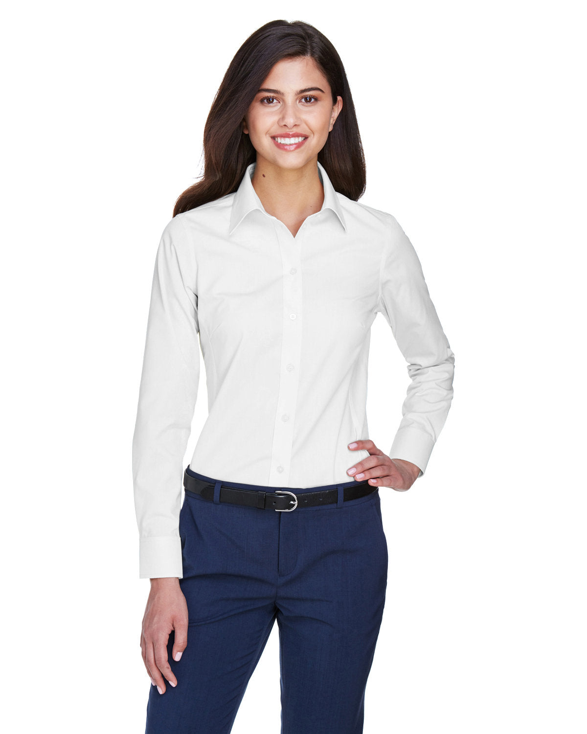 Ladies' Crown Collection® Solid Oxford Woven Shirt