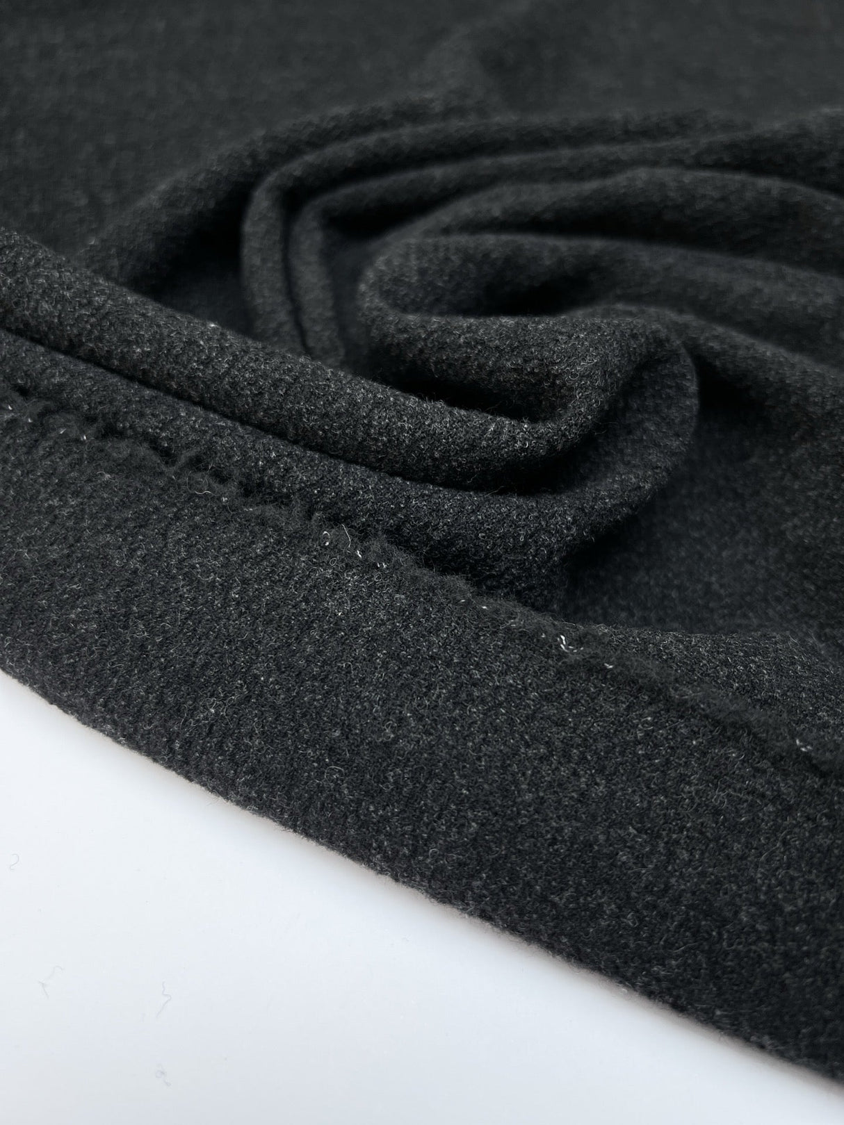 Wool Crepe Melange Gray Stretch