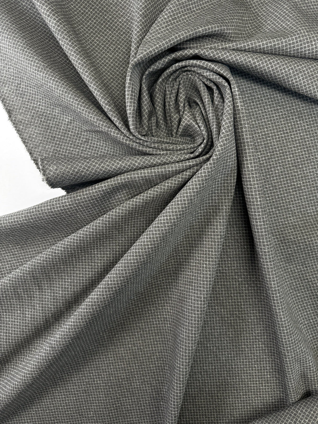 Viscose Knit Geometric Gray Stretch Fabric
