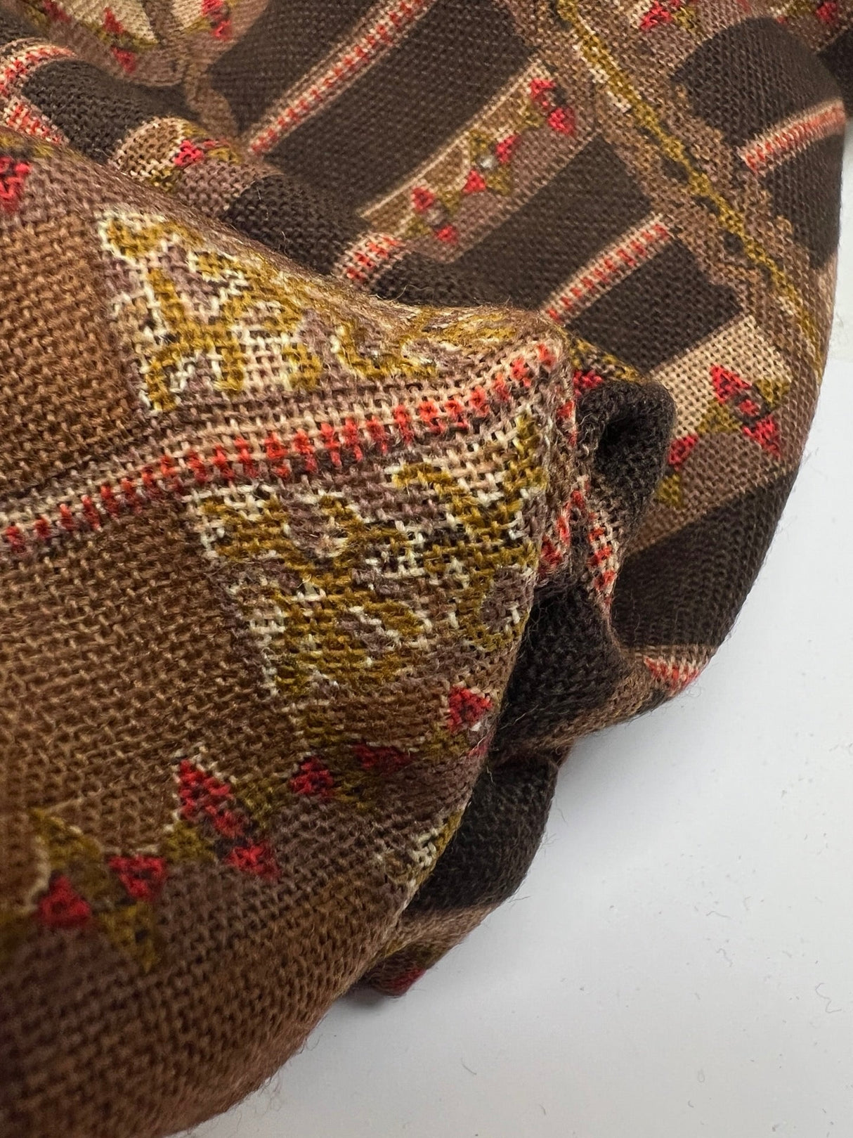 Wool Fabric Brown Striped