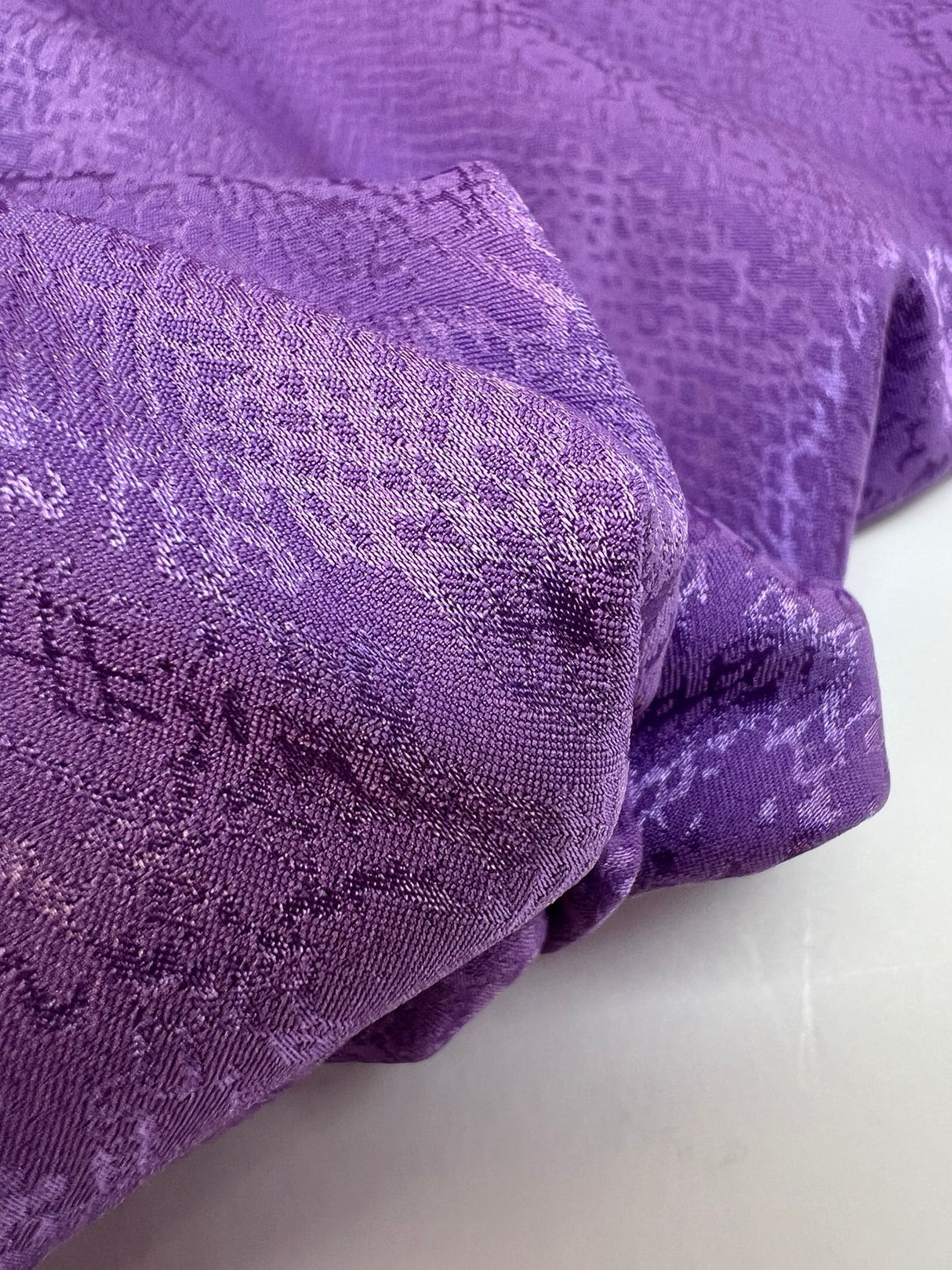 Purple Jacquard Stretch Fabric
