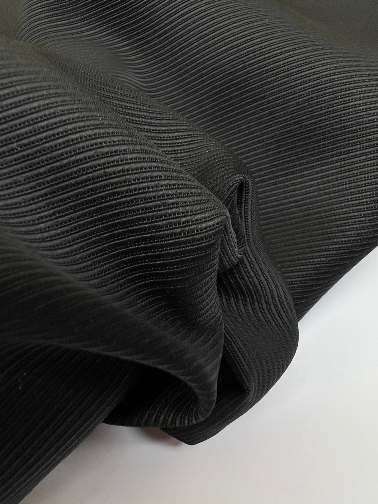Black Wool Rep Weave Fabric