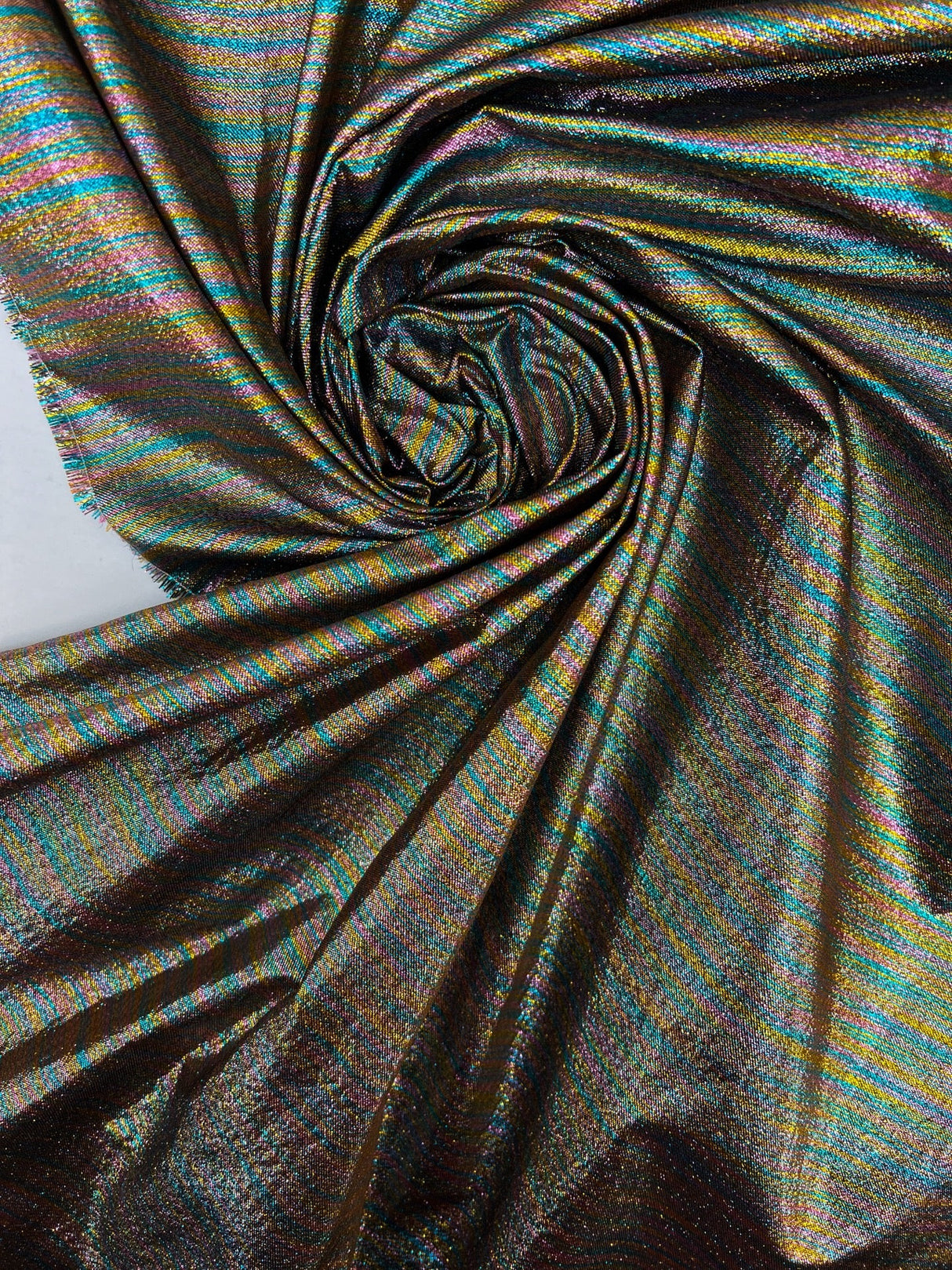 Lurex Polyamide Woven Stripe Fabric