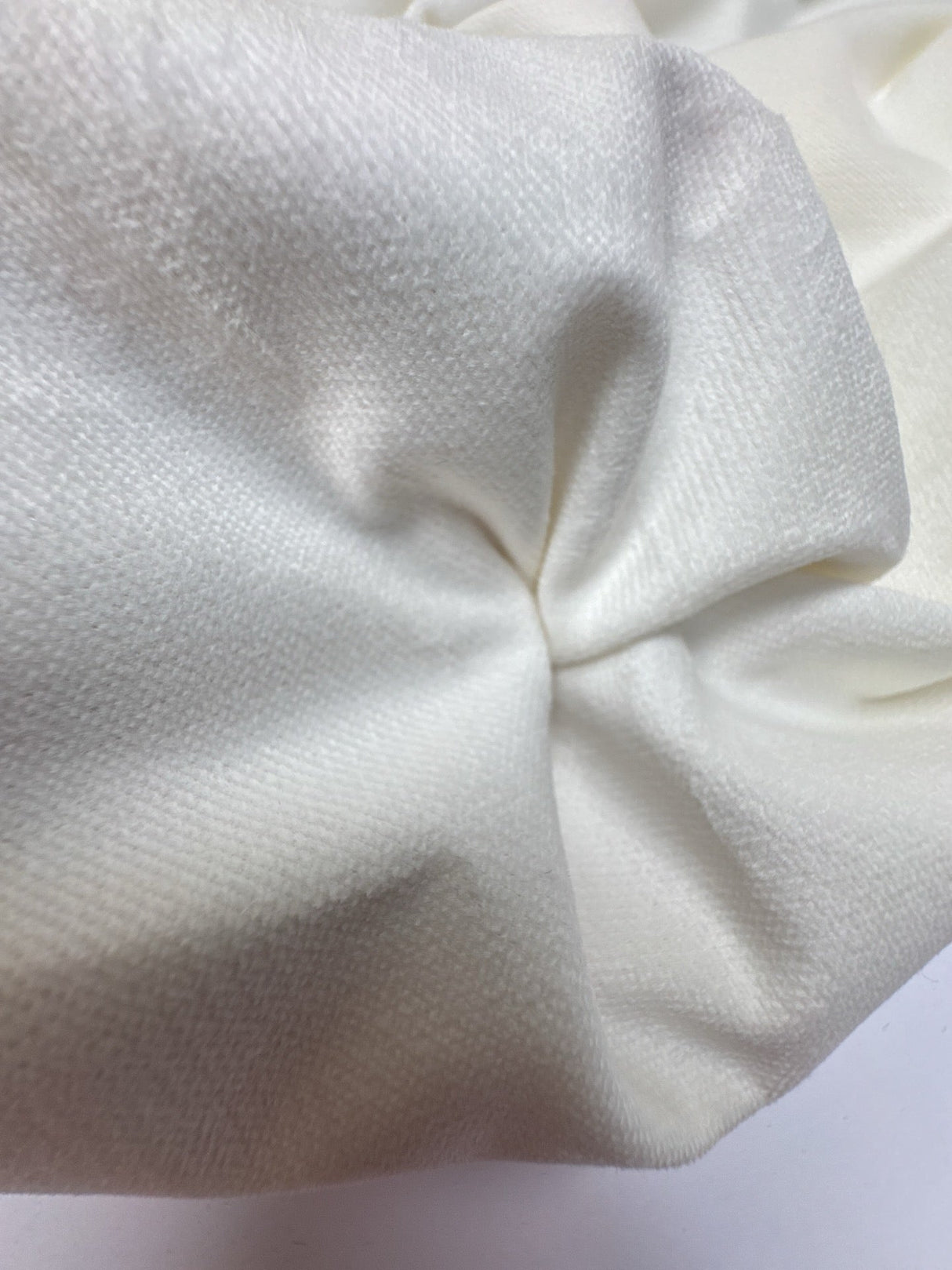 Cotton Elastane Velour White