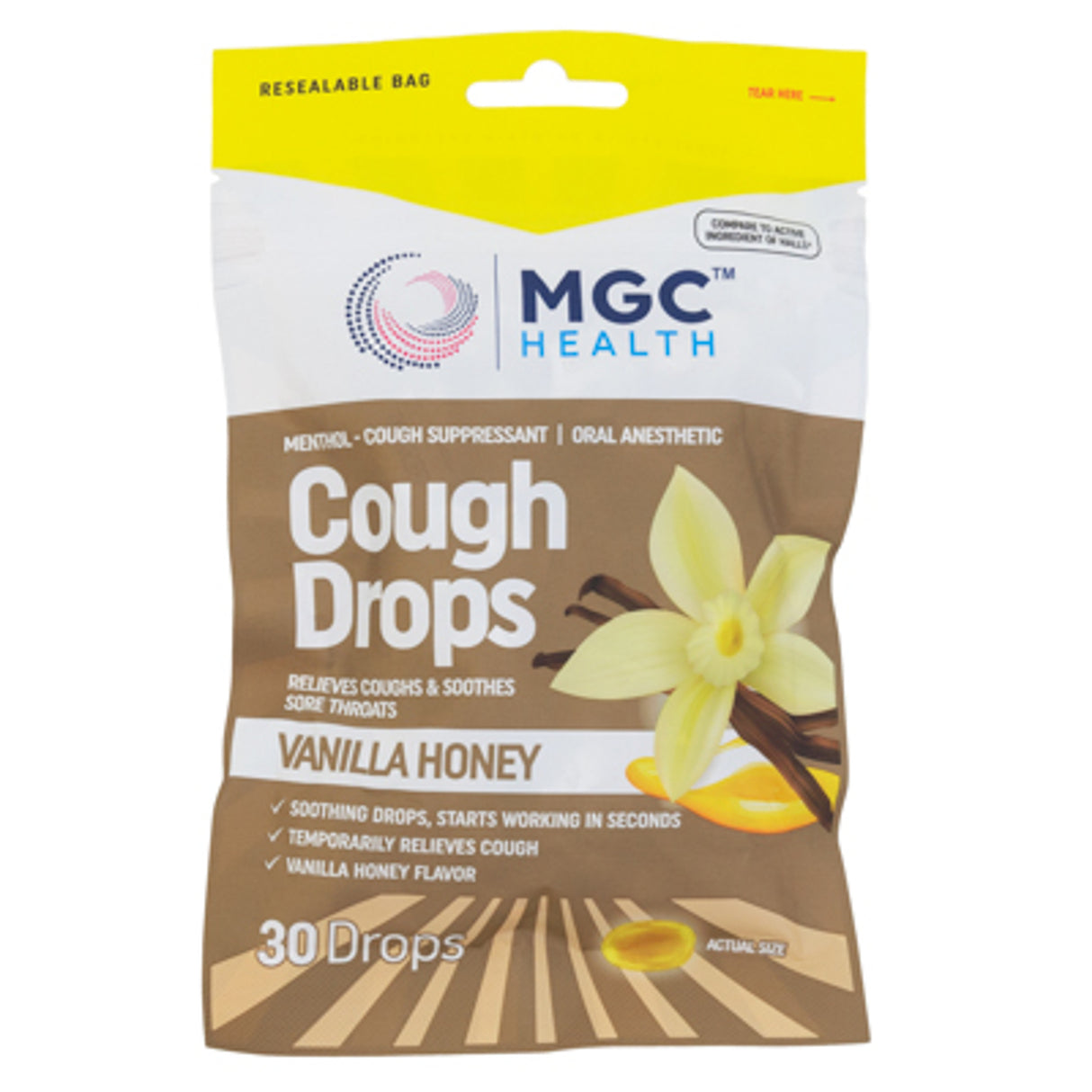 COUGH DROPS 30CT VANILLA HONEY MGC HEALTH