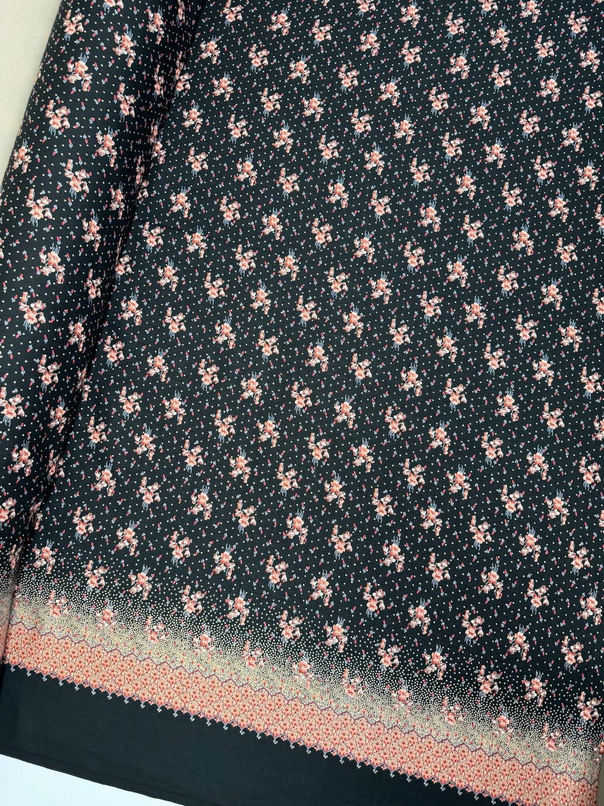 Printed Floral Wool Blend Twill