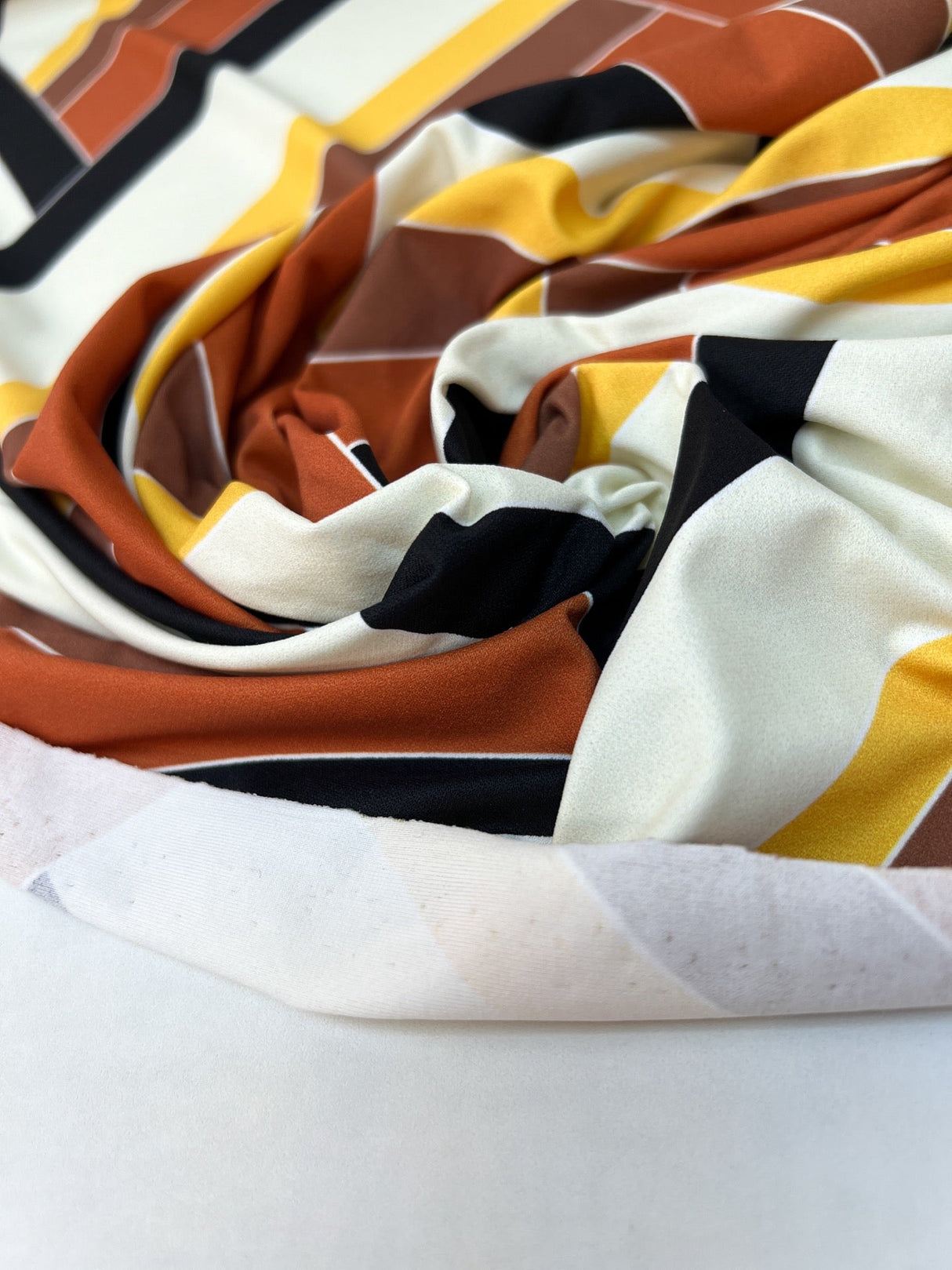 Polyamide Elastane Knitted Blend Printed Yellow Beige