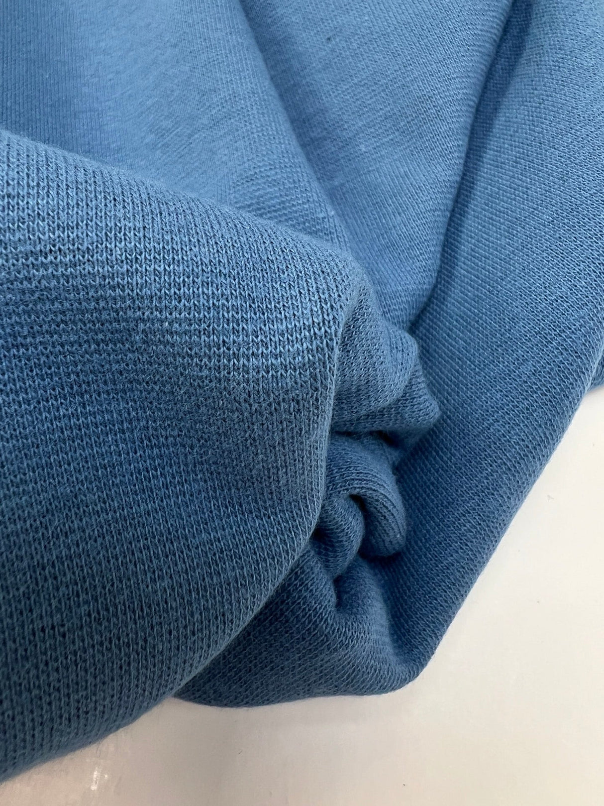 Cotton Rib Knit Fabric Blue