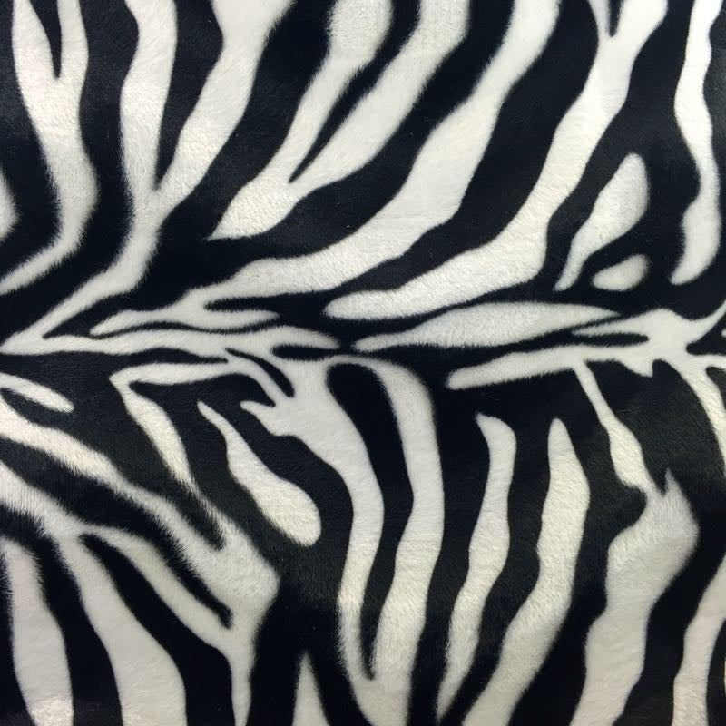 Faux Fur Fabric Big Zebra Print Velboa