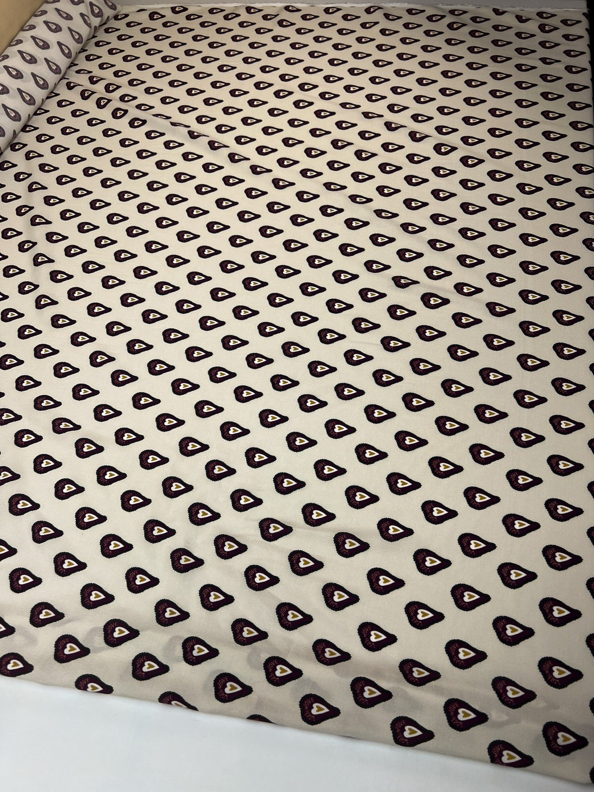 Viscose Crepe Printed Purple Beige Fabric