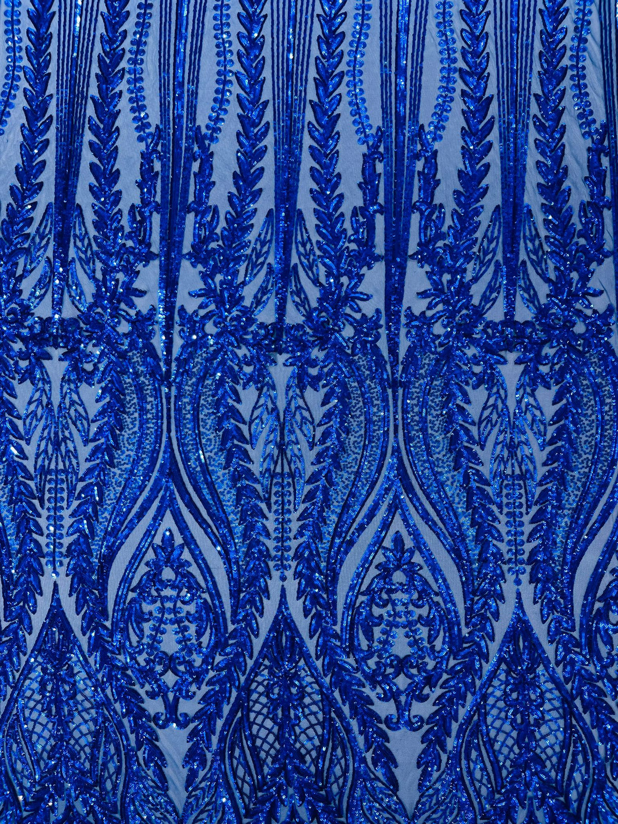 Damask Sequin Fabric - Damask Sequin Mesh, 54" Width (1 Yard)