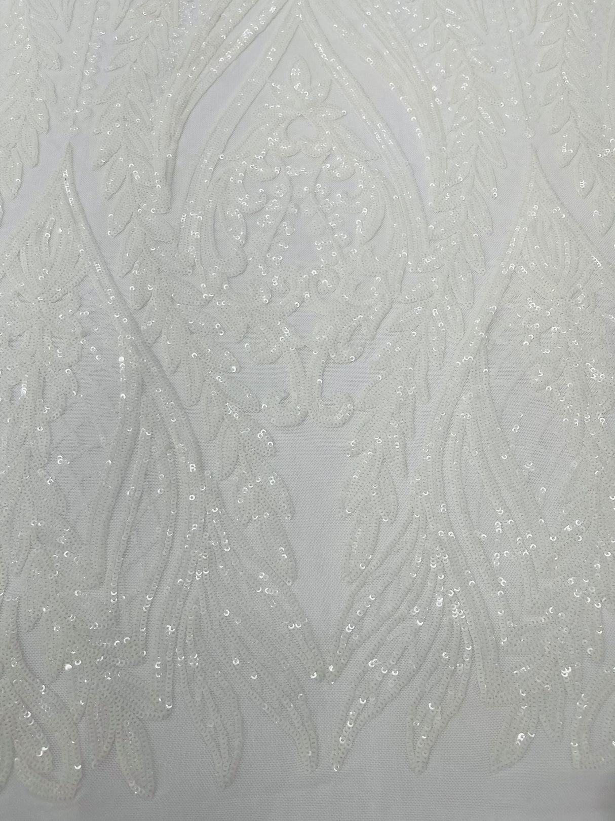 Damask Sequin Fabric - Damask Sequin Mesh, 54" Width (1 Yard)