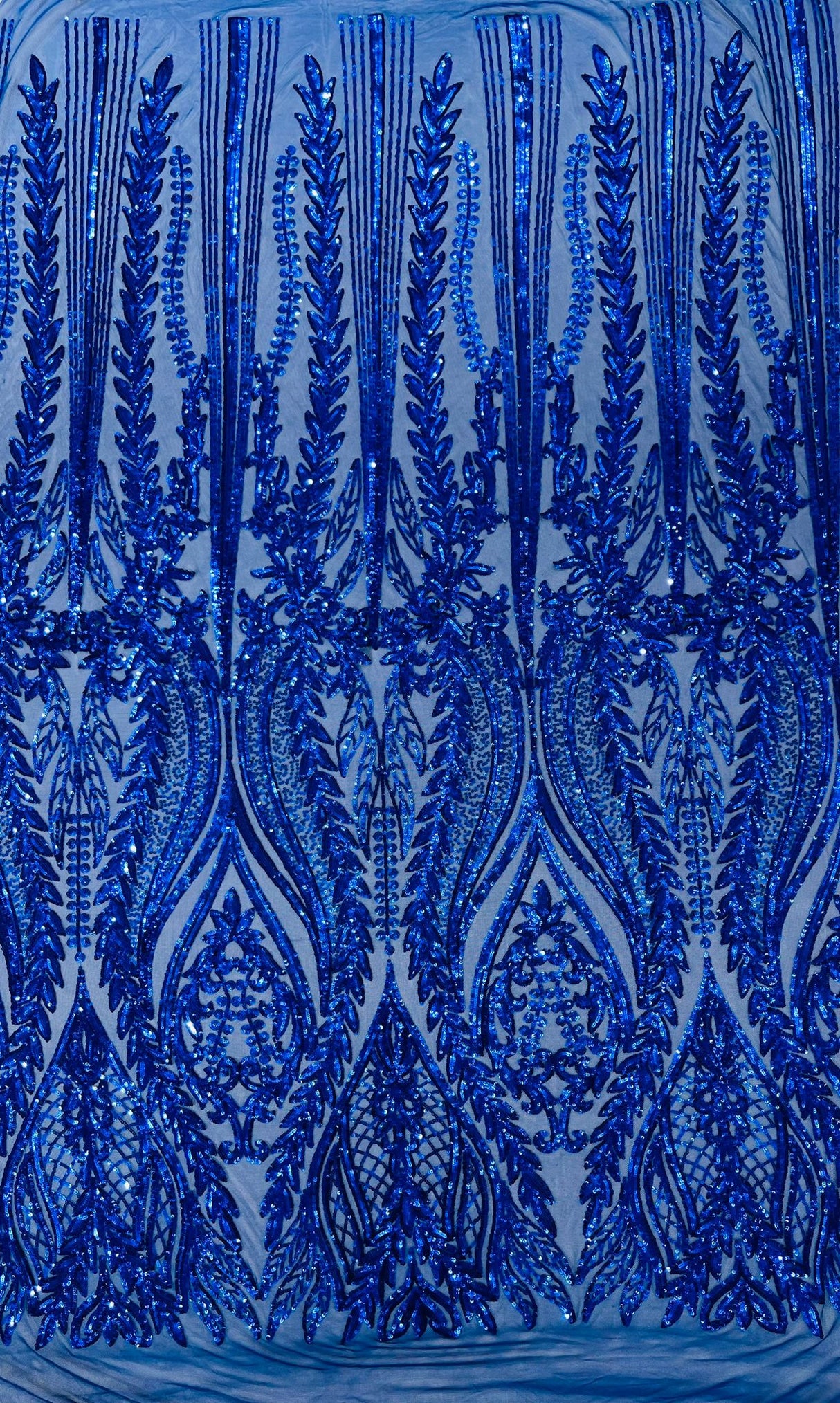 Damask Sequin Fabric - Damask Sequin Mesh, 54" Width (1 Yard)