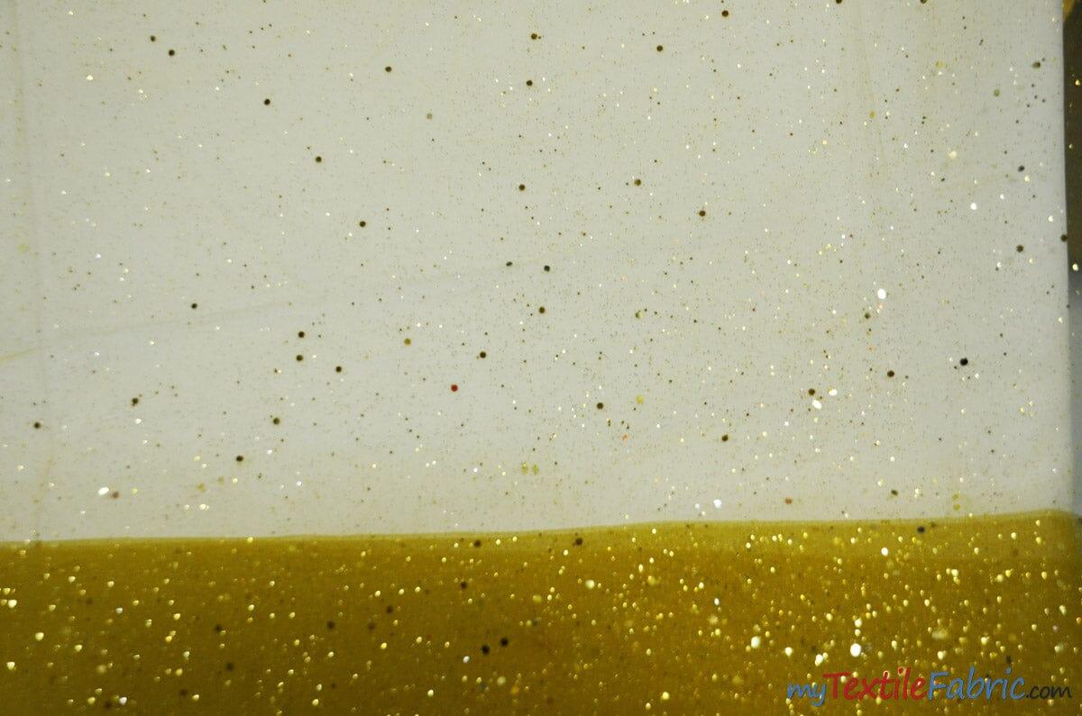 Tulle Glitter With Sequins Polyester Fabric - Glitter Embellished Sheer Tulle, Multiple Colors, 58/60" Width (1 Yard)
