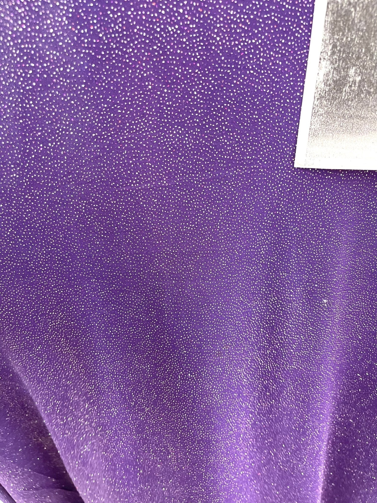 Selena Polyester Spandex Fabric - Dark Purple Shiny Iridescent Glitter, 50-54" Width, 36" Length (1 Yard)