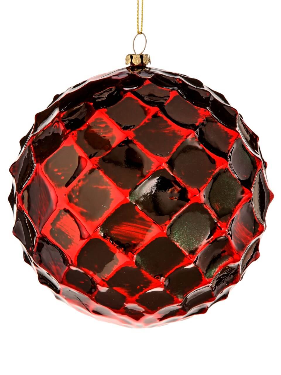 12 CM Dark Red Honeycomb Christmas Ball Ornament