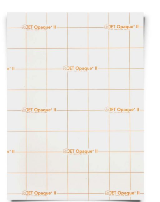Jet Opaque II Heat Transfer Paper - Dark Colors, Matte Opaque Sheet, 8" X 11" (1 Sheet)