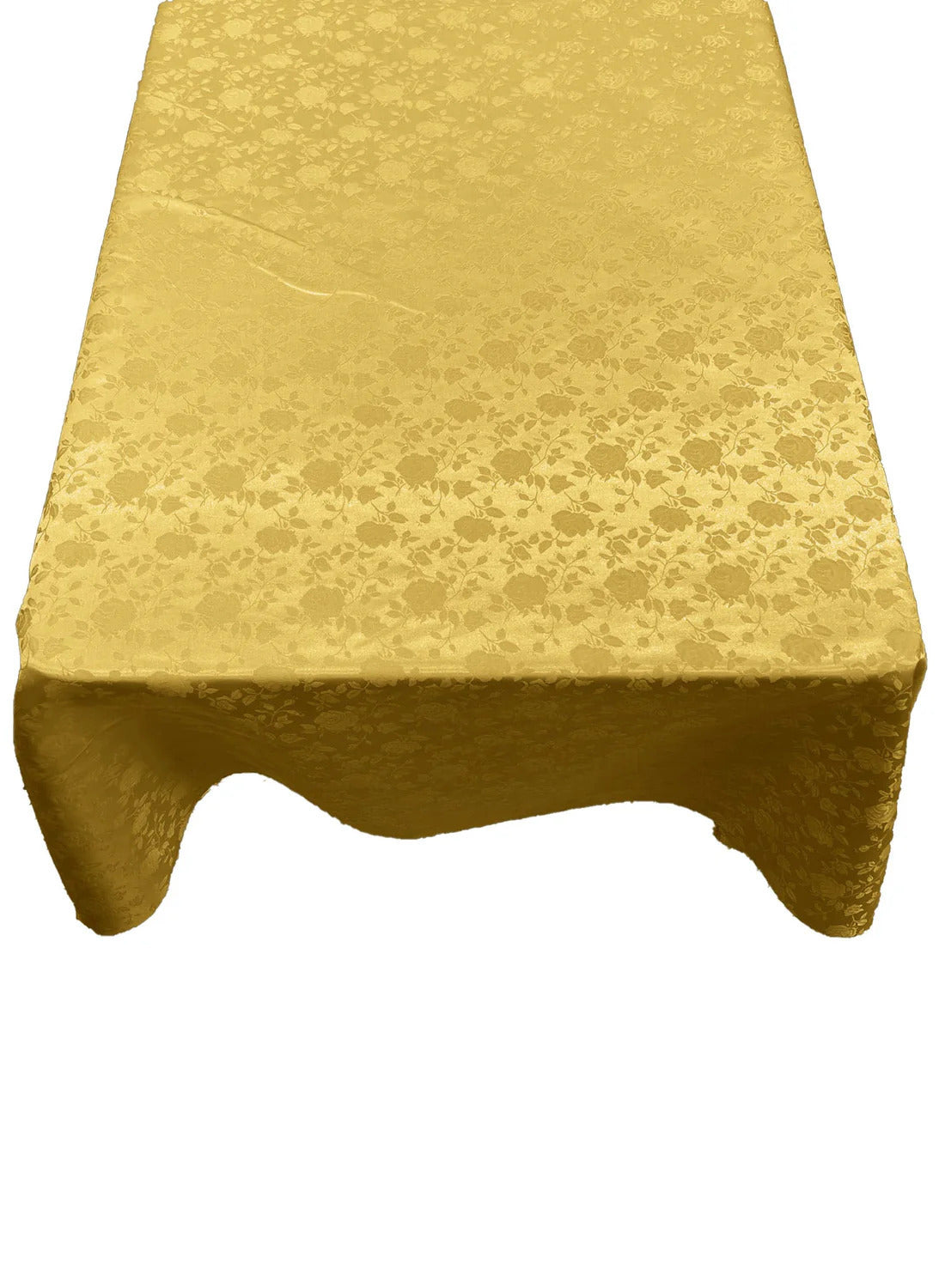 Rectangular Tablecloth Roses Jacquard Satin Fabric - Rose Pattern, 60" X 144" (1 Piece)
