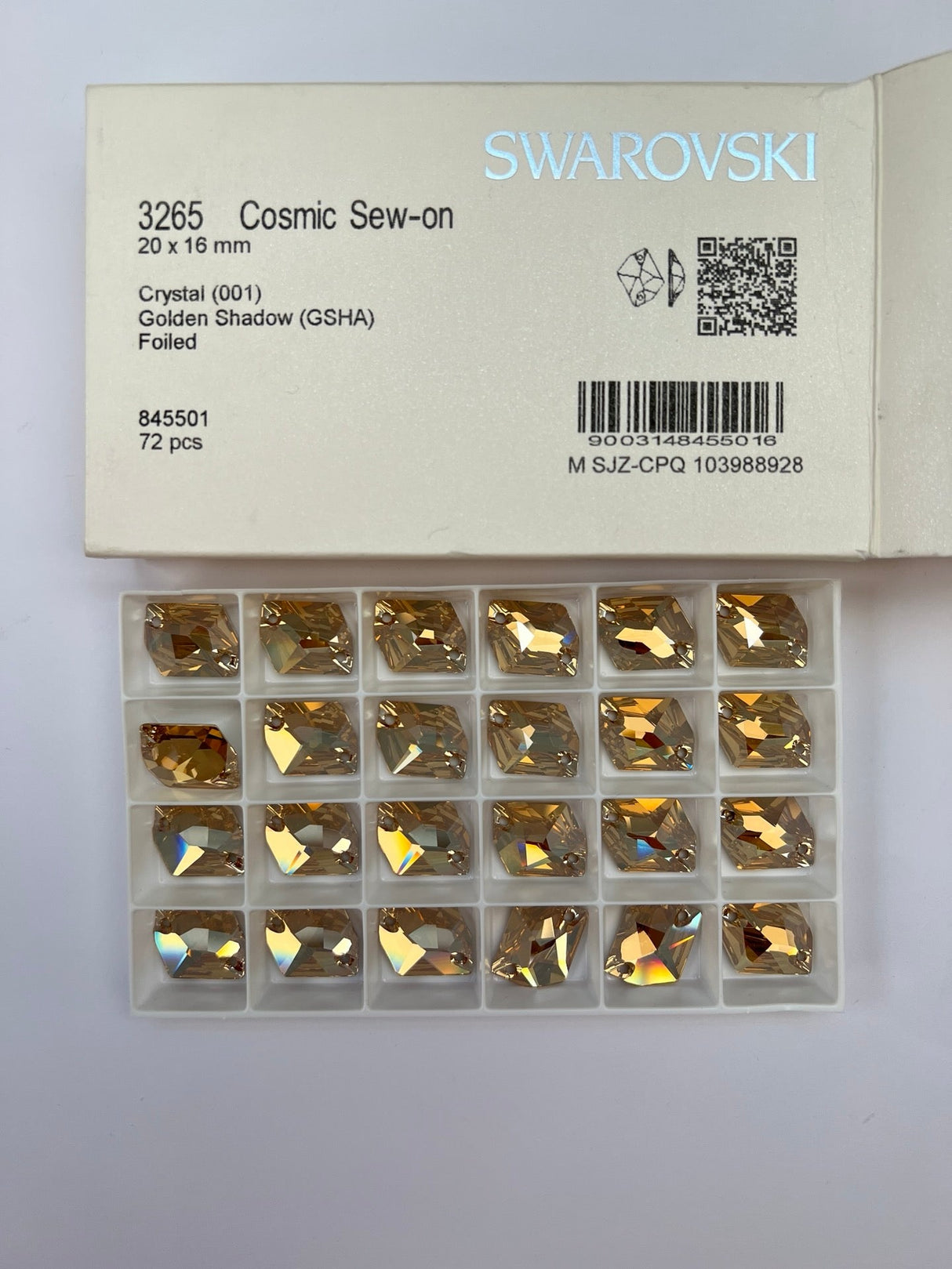 Golden Sewing Notions With Crystals