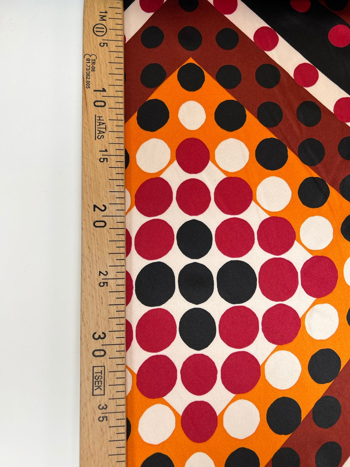 Polyester Elastane Sateen Printed Brown Orange