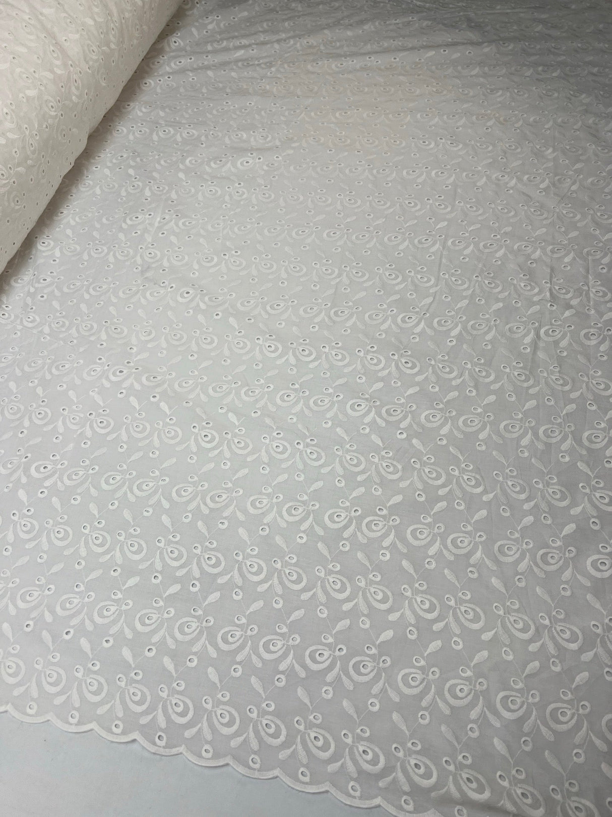 Cotton Broderie Anglaise Poplin White