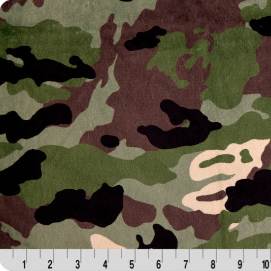 Minky Cuddle Camouflage Fabric Loden