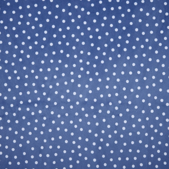 Cuddle Fabric Digital Jeans Dot 58-60" White Polka Dots