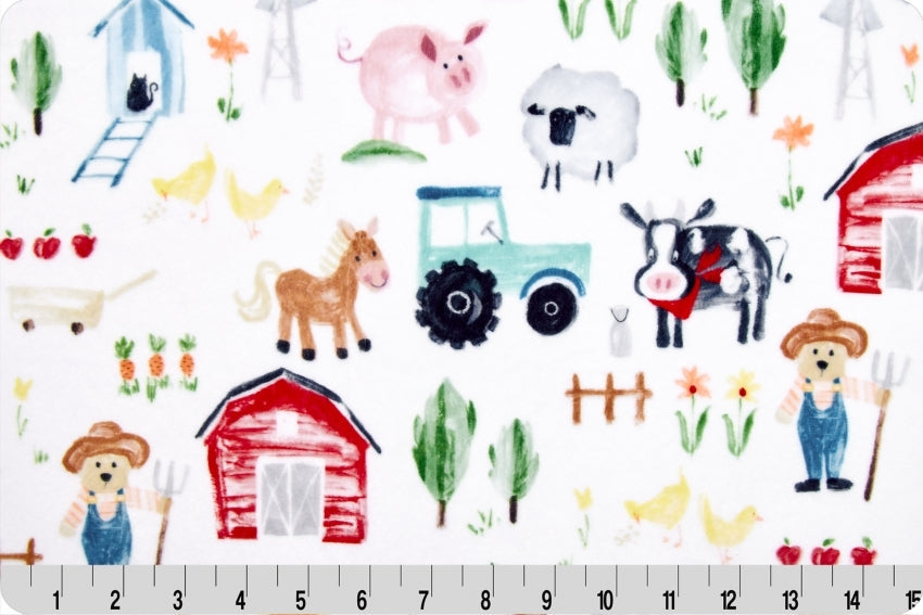 Cuddle Fabric Farmer Ted Digital Multi 58/60"