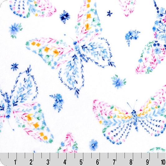 Cuddle Fabric Digital Mariposa Snow Butterfly Print