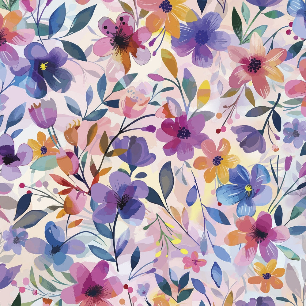 Cuddle Fabric Digital Painted Petals Multi 58-60"