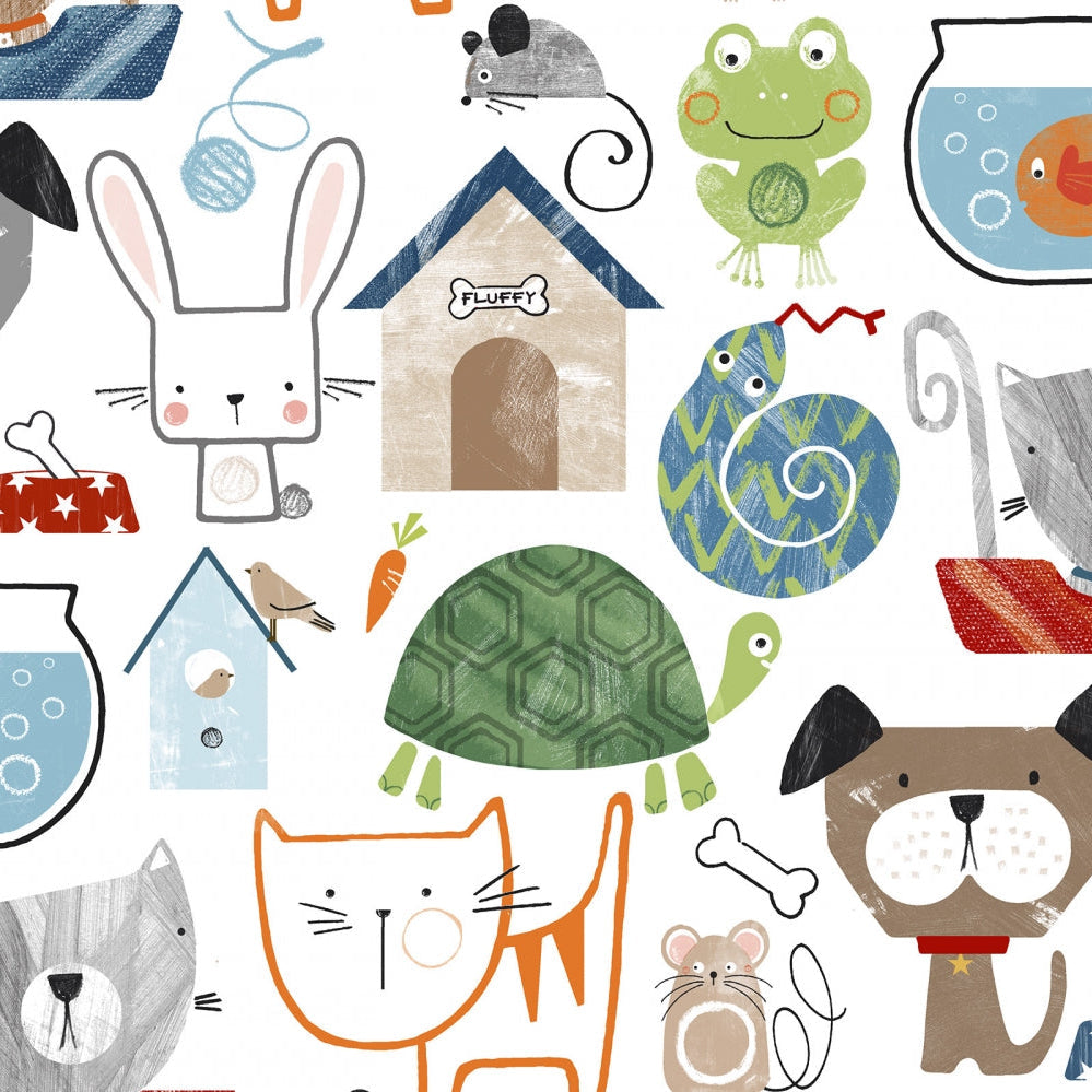 Cuddle Fabric Digital Pet Shop Multi 58-60"