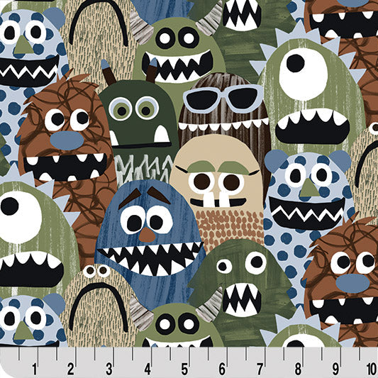 Minky Plush Fabric Digital Cuddle Loden Tickle Monster 58-60"
