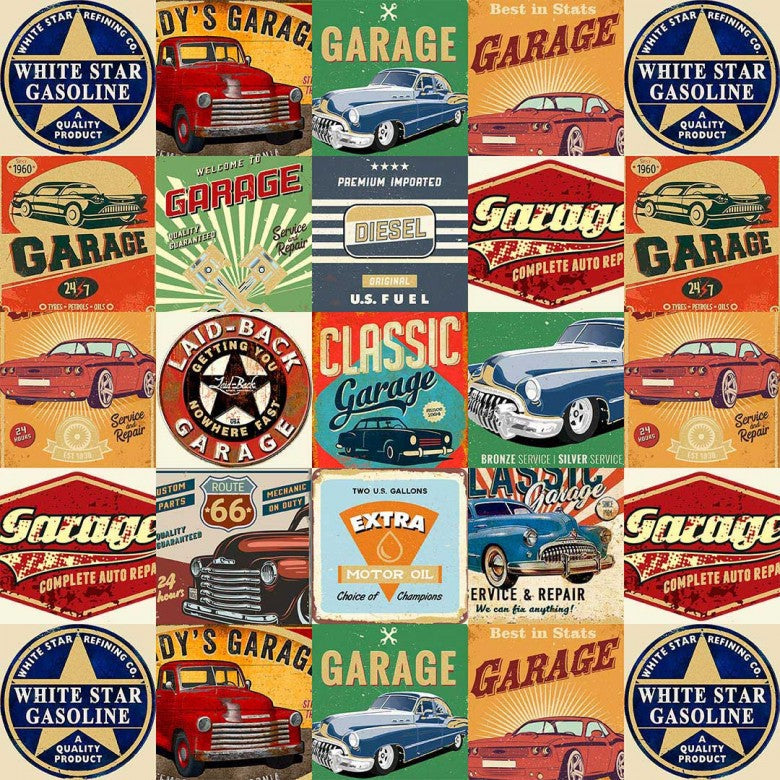 Cotton Route 66 Print Fabric 44/45" Multi
