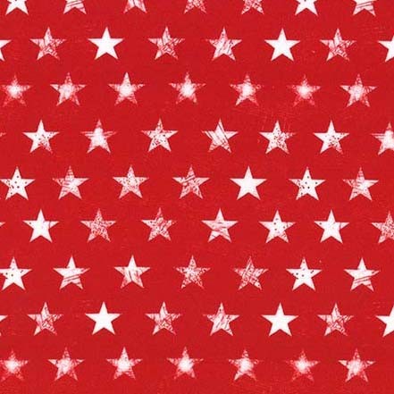Cotton Route 66 Red Rugged Stars Fabric 44/45"