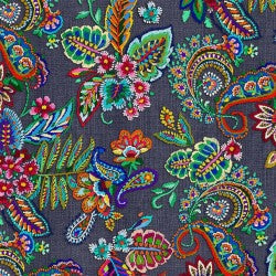 Cotton Fabric Woven Memories Charcoal 44/45"