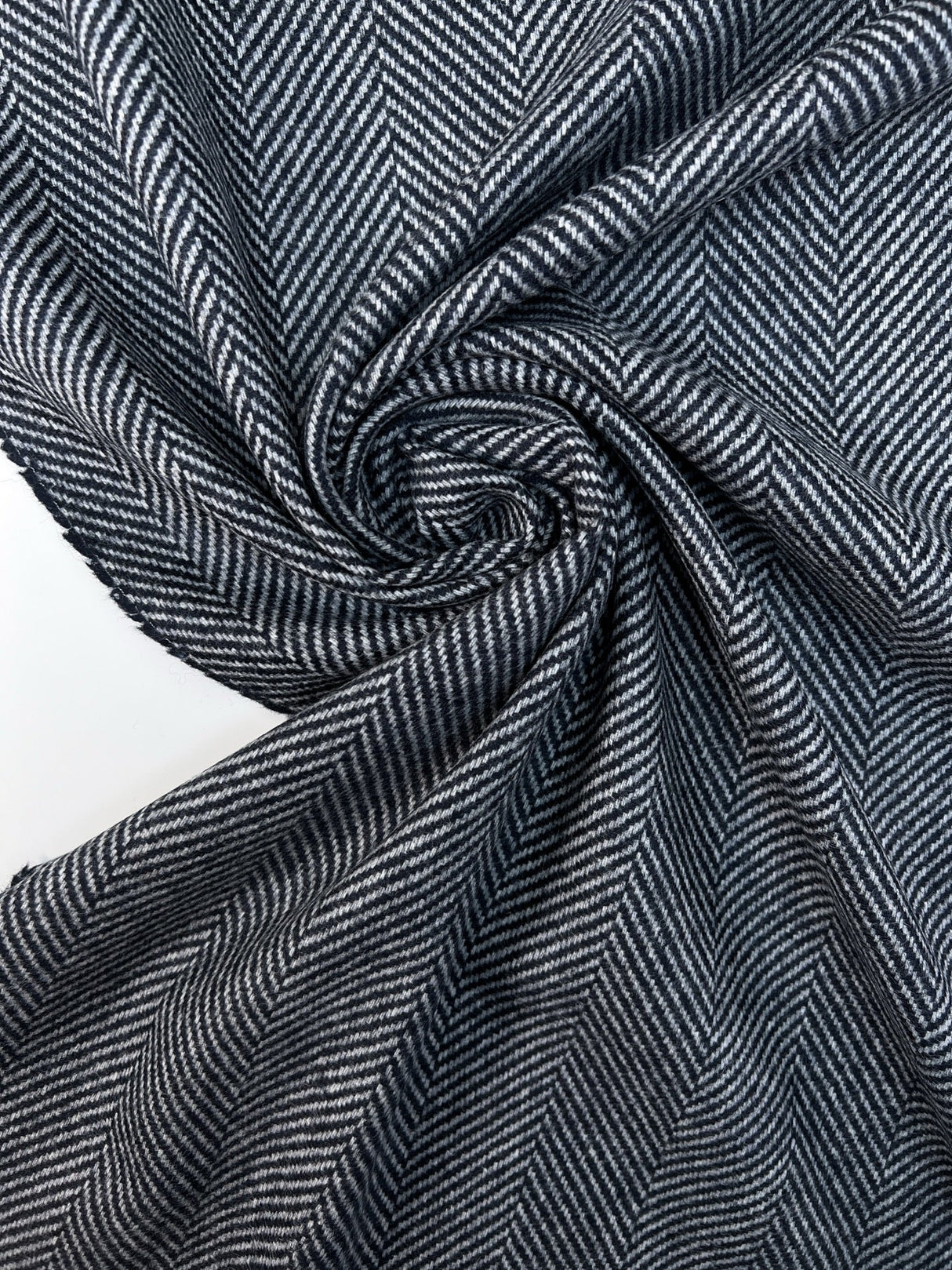 Wool Tweed Gray Herringbone