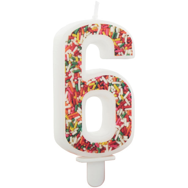 Wilton Sprinkle on the Birthday Fun Number 6 Birthday Candle
