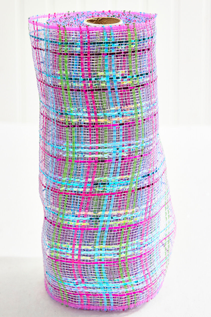 10" x 10 Yard Lavender/ Pink/Turquoise Deco Poly Mesh
