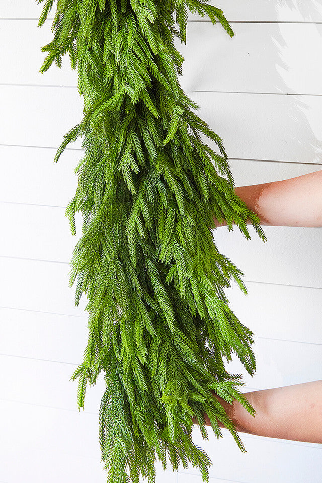 60 Inch x 16 Inch Real Touch Deluxe Norfolk Pine Garland Luxury Full Christmas Mantel Décor