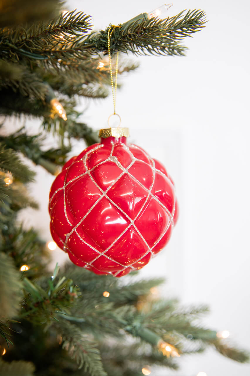 4” Ball Glass Ornament - Set of 4