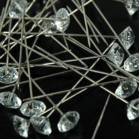 2" Clear Diamond Corsage Pins - Pack of 144 Pins