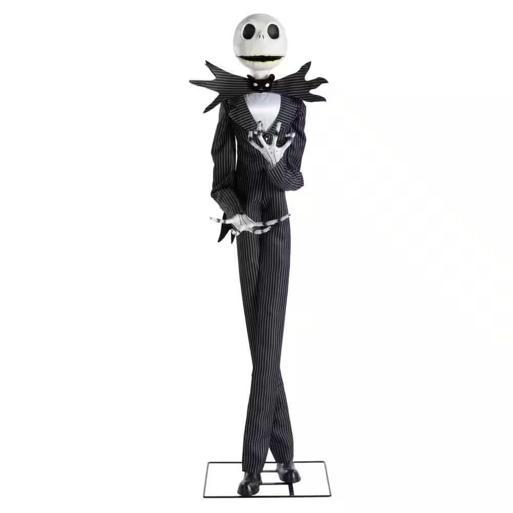 Deluxe Life Size Animated Jack Skellington Halloween Decoration 6.5 Feet