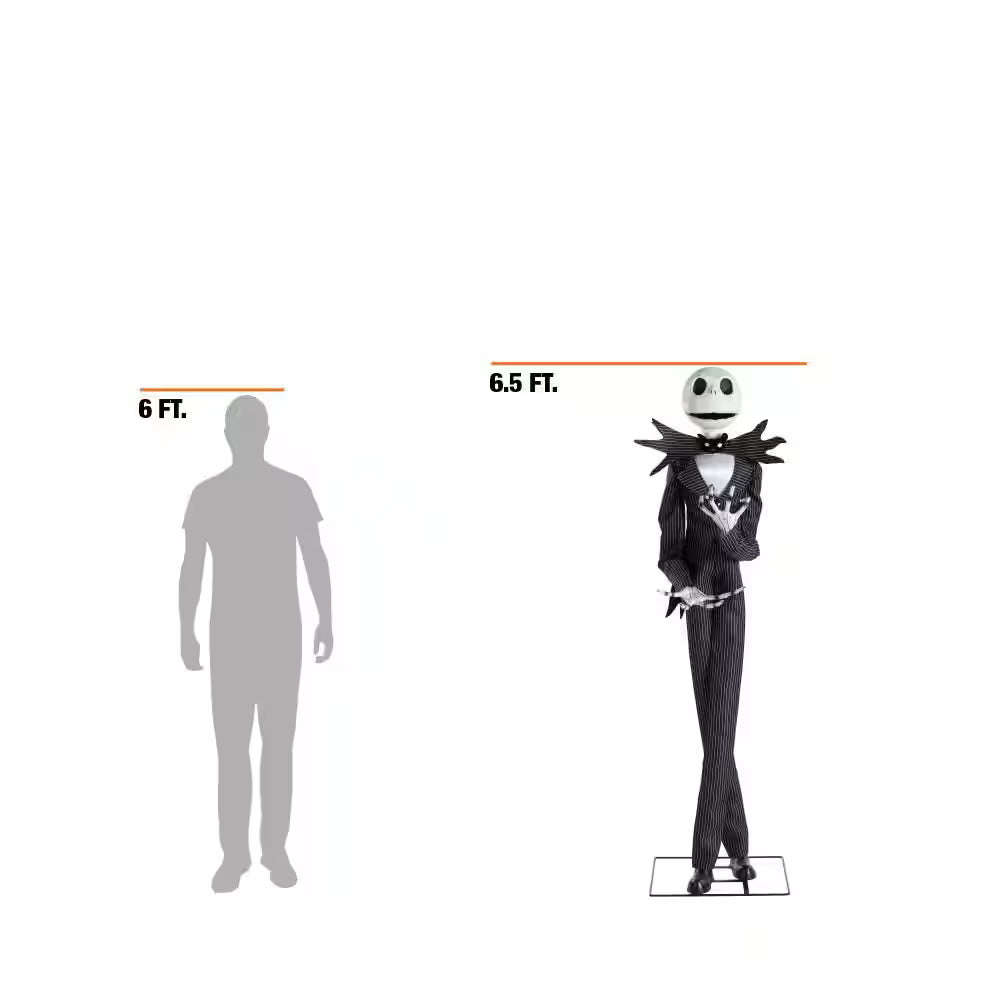 Deluxe Life Size Animated Jack Skellington Halloween Decoration 6.5 Feet